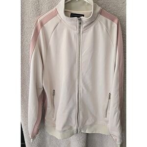 Jordan Craig Legacy Edition Full-zip Track Sweatshirt Ivory W/pink‎ Stripes 3XL